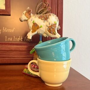 Fiesta Turquoise and Cream Mug Set